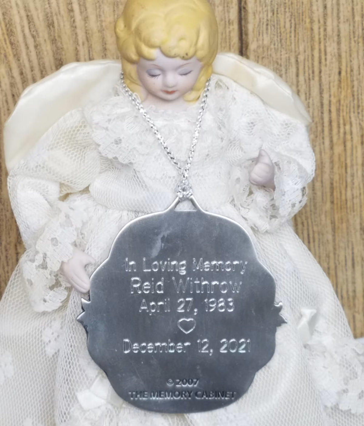 Personalized Pewter Memorial Ornament – Christmas Wishes from Heaven Keepsake