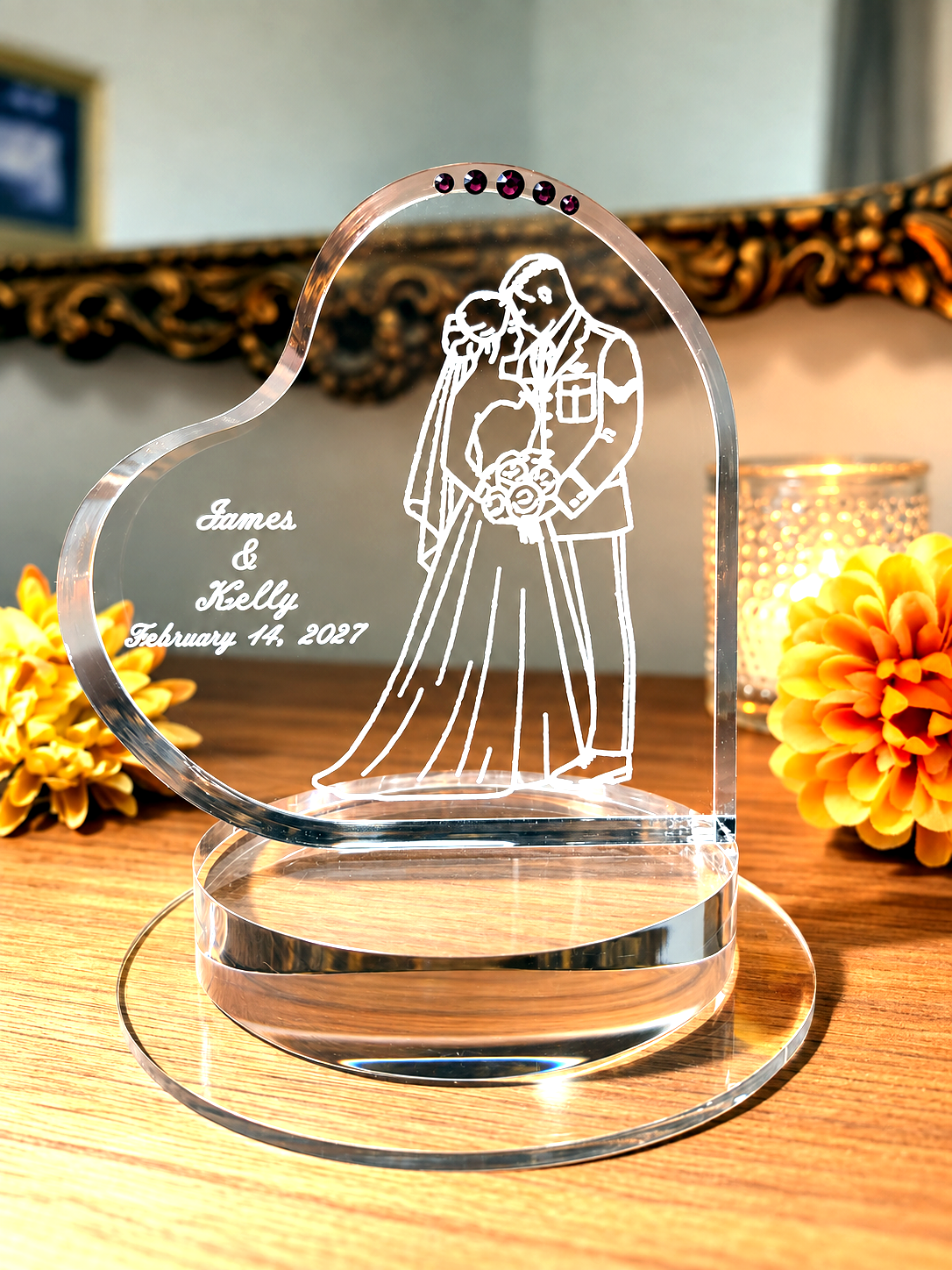 Personalized Air Force Wedding Cake Topper – Classic Portrait Design