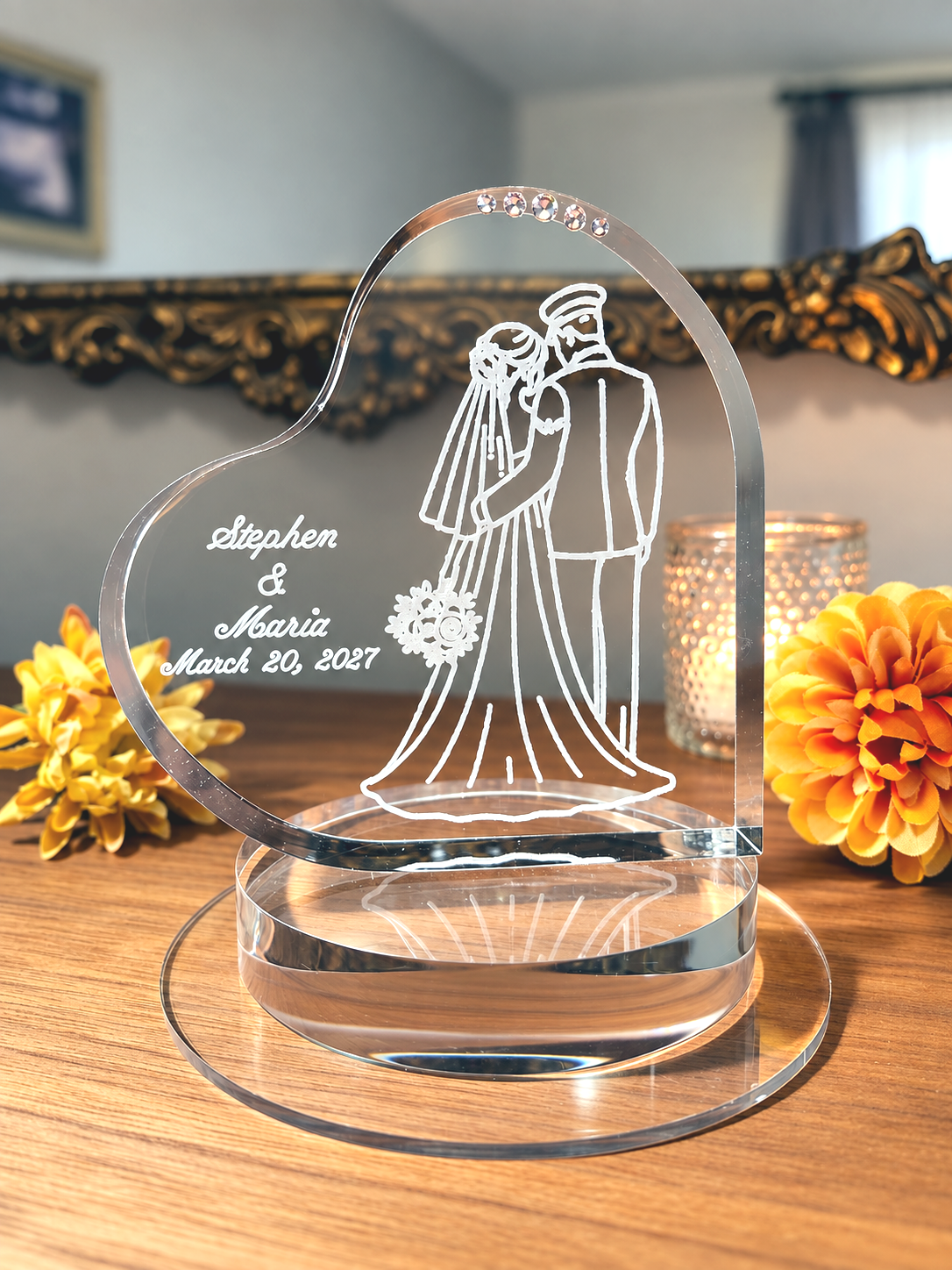 Personalized Air Force Wedding Cake Topper – Romantic Back View