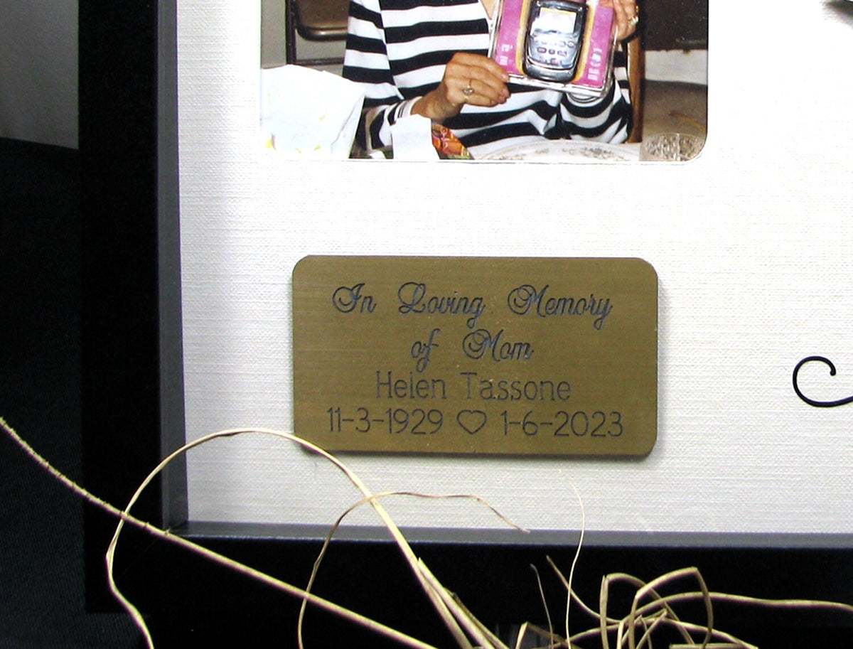 Personalized Cardinal Memorial Shadow Box – Square Photo Window, Natural Branch