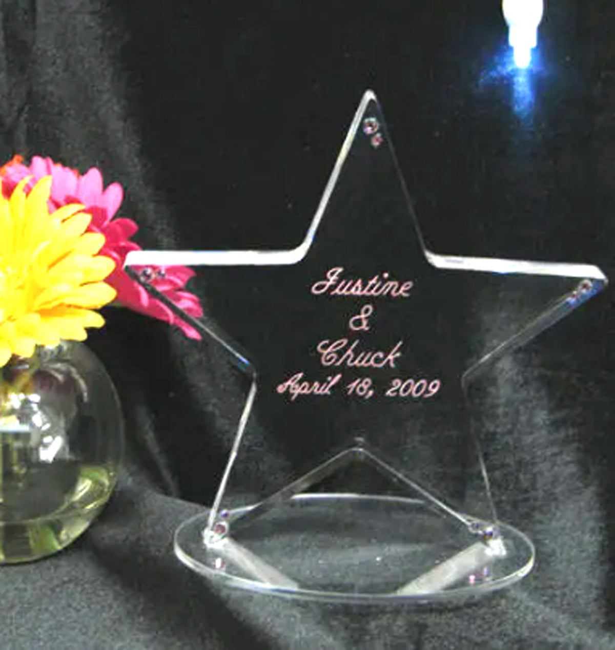 Personalized Wedding, Birthday, Quinceanera, Any Event Cake Topper - Star Shape