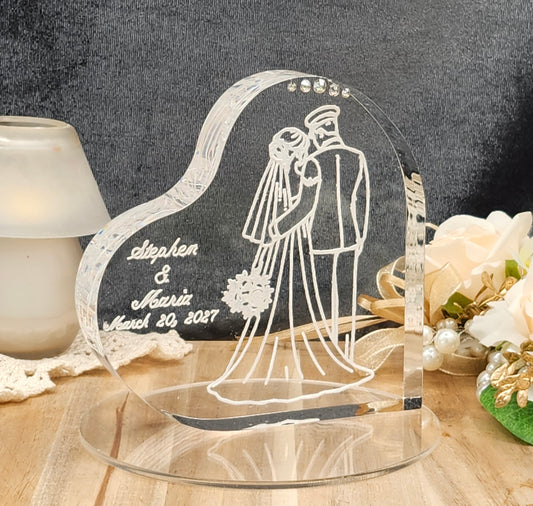 Personalized Air Force Wedding Cake Topper – Romantic Back View
