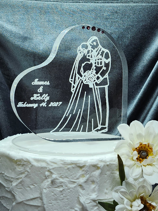Personalized Air Force Wedding Cake Topper – Classic Portrait Design
