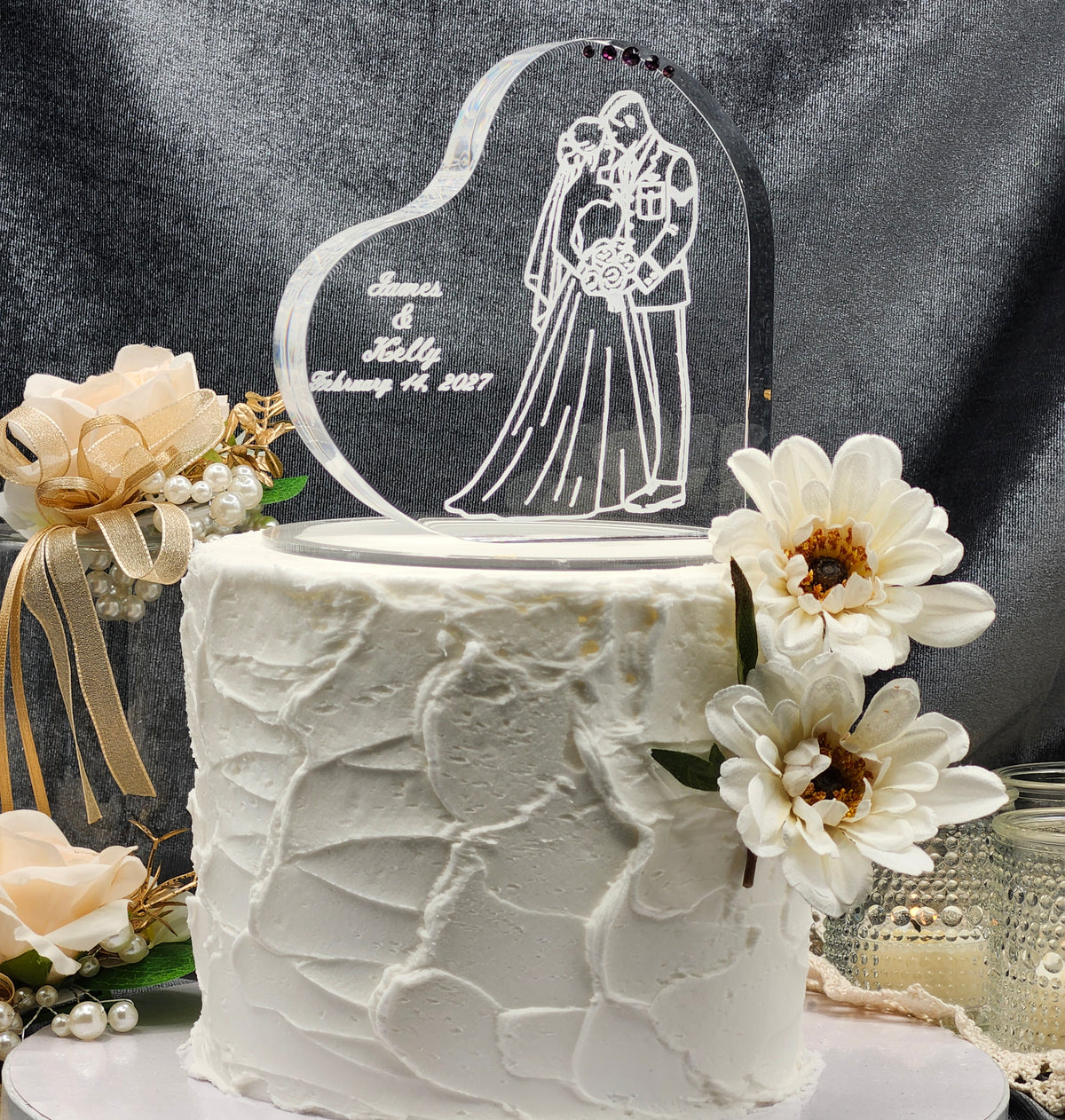 Personalized Air Force Wedding Cake Topper – Classic Portrait Design