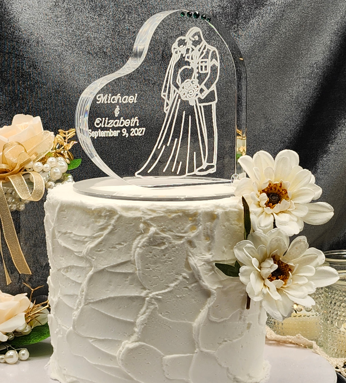 Personalized Army Wedding Cake Topper – Classic Portrait Design