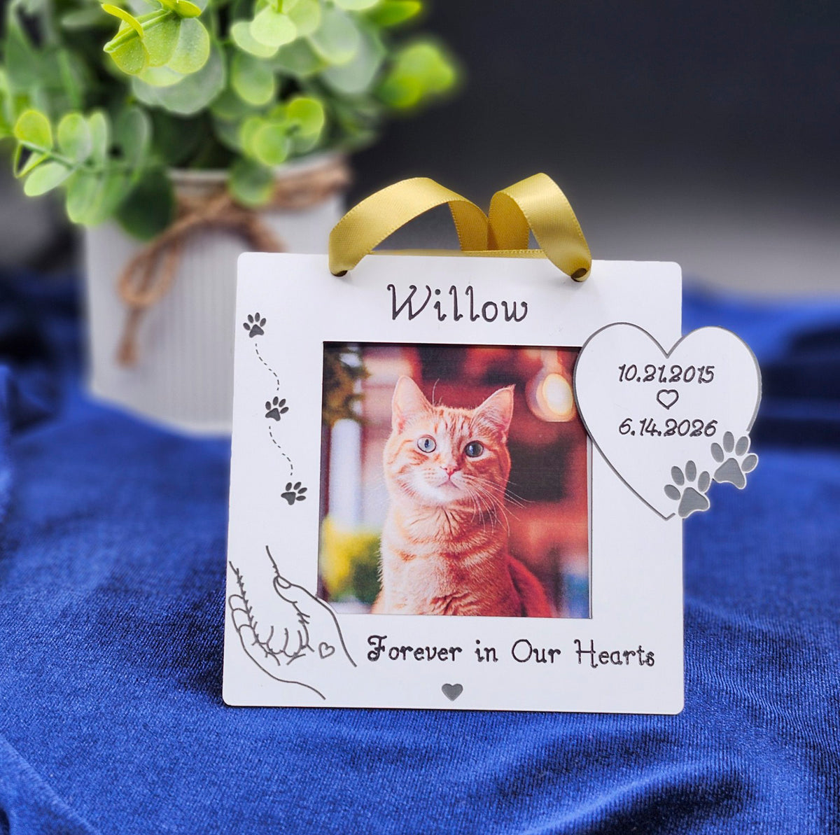 Personalized Pet Memorial Photo Ornament – Dog or Cat Remembrance Keepsake
