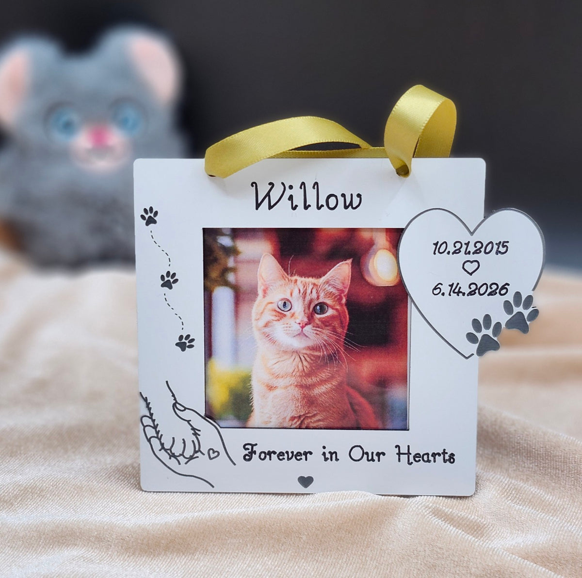 Personalized Pet Memorial Photo Ornament – Dog or Cat Remembrance Keepsake