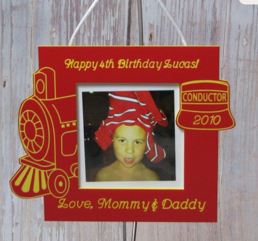 Personalized Train Photo Ornament – Little Conductor Keepsake