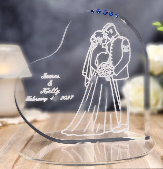 Personalized Coast Guard Wedding Cake Topper – Classic Portrait Design