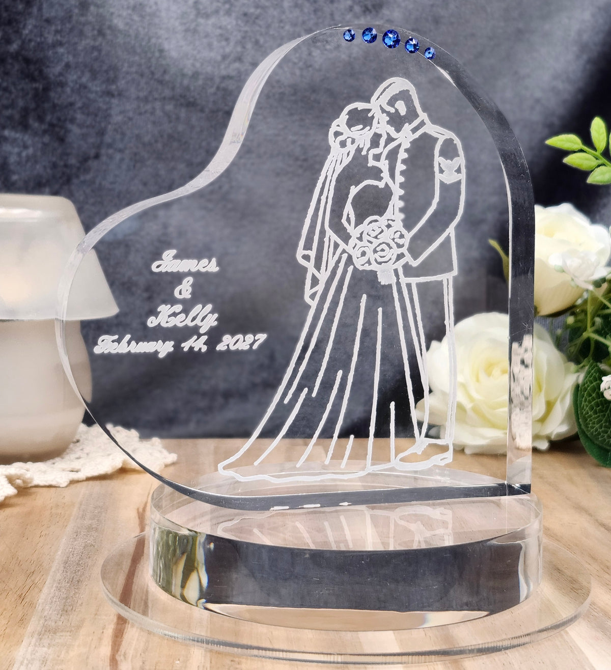 Personalized Coast Guard Wedding Cake Topper – Classic Portrait Design