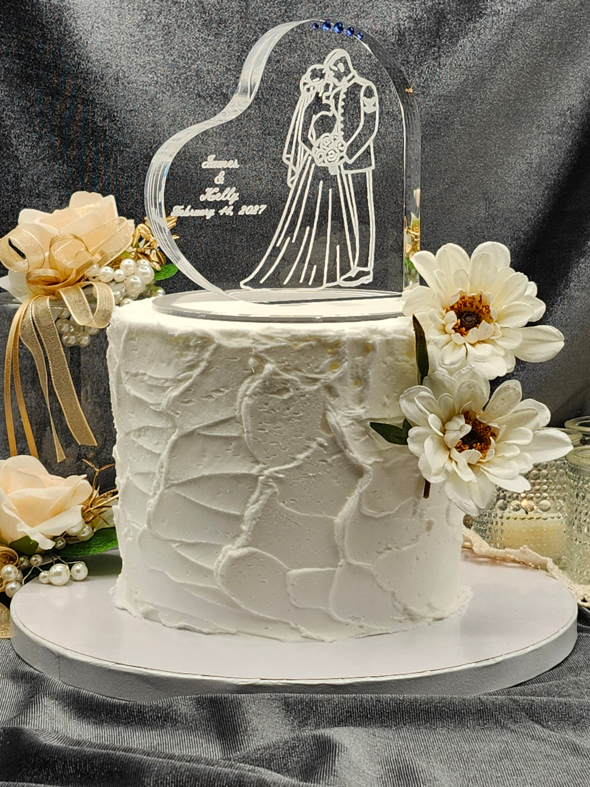 Personalized Coast Guard Wedding Cake Topper – Classic Portrait Design