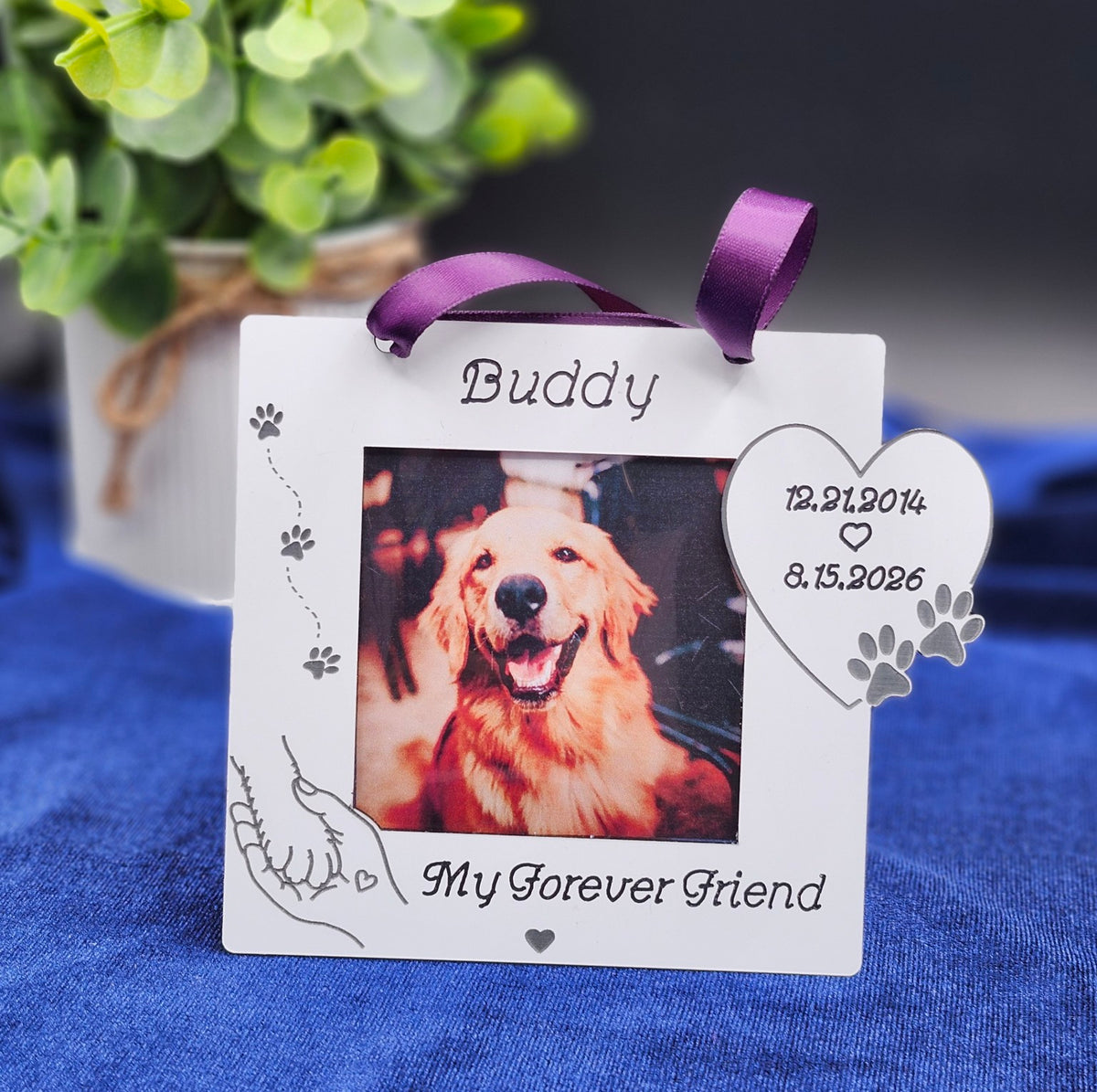 Personalized Pet Memorial Photo Ornament – Dog or Cat Remembrance Keepsake