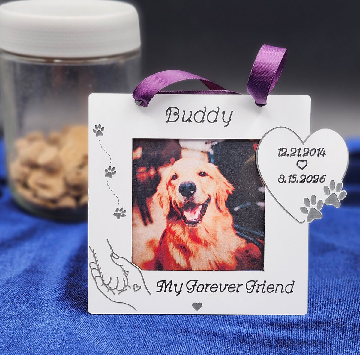 Personalized Pet Memorial Photo Ornament – Dog or Cat Remembrance Keepsake