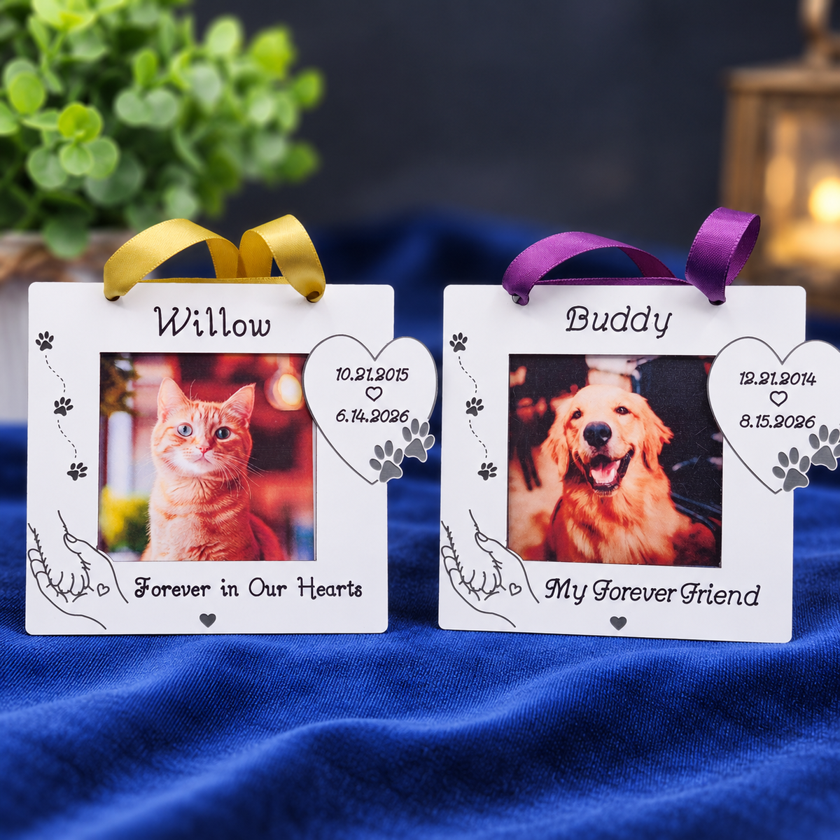 Personalized Pet Memorial Photo Ornament – Dog or Cat Remembrance Keepsake