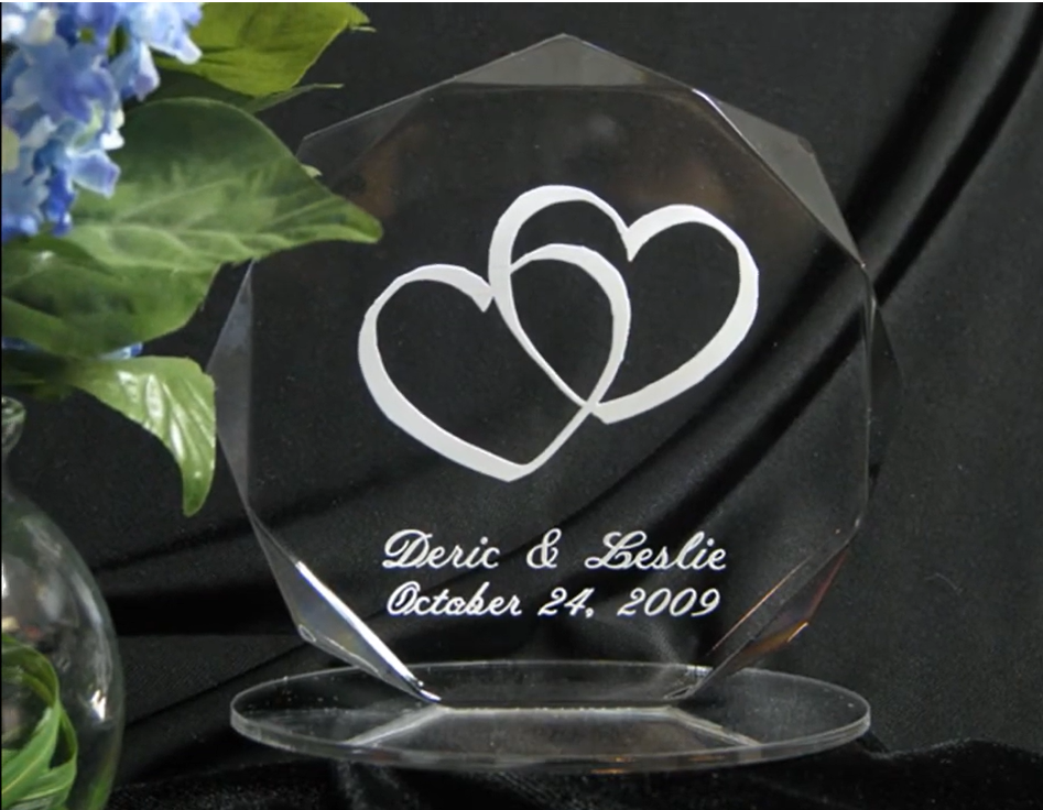 Personalized Wedding, Birthday, Quinceanera, Any Event Cake Topper - Gem Shape
