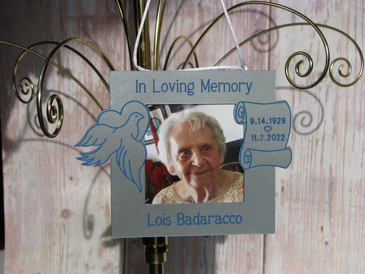 Memorial Photo Frame Ornament, Personalized In Loving Memory Gift, Remembrance Keepsake