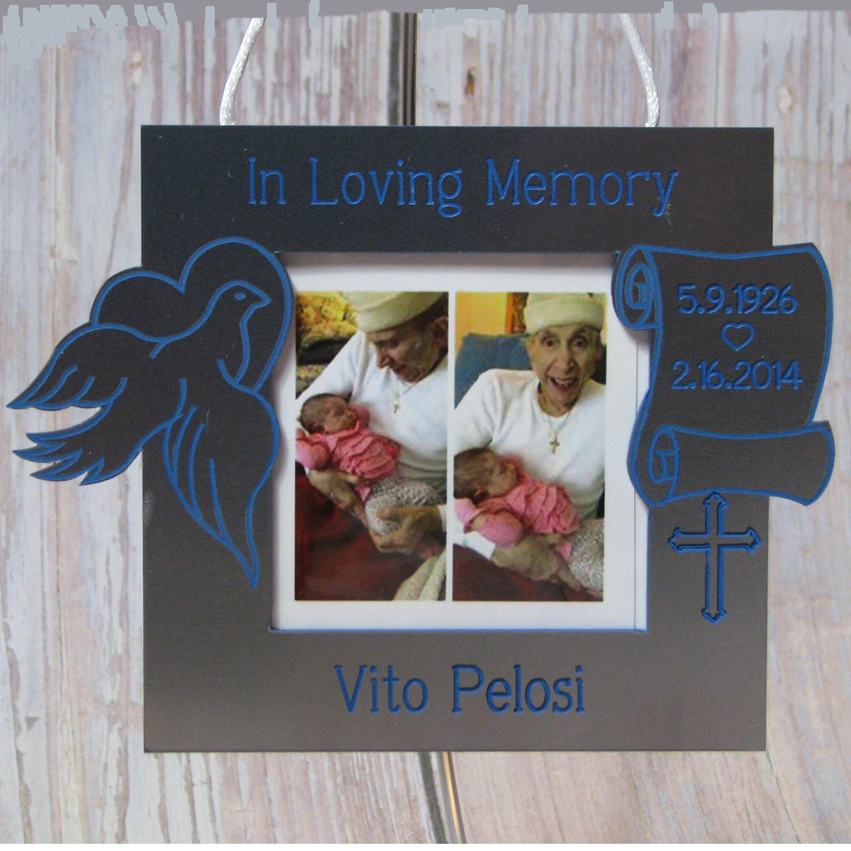 Memorial Photo Frame Ornament, Personalized In Loving Memory Gift, Remembrance Keepsake