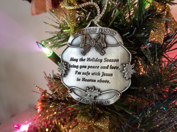 Personalized Pewter Memorial Ornament – Christmas Wishes from Heaven Keepsake