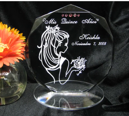 Personalized Wedding, Birthday, Quinceanera, Any Event Cake Topper - Gem Shape