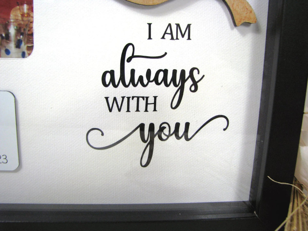 Personalized Cardinal Memorial Shadow Box – Square Photo Window, Natural Branch
