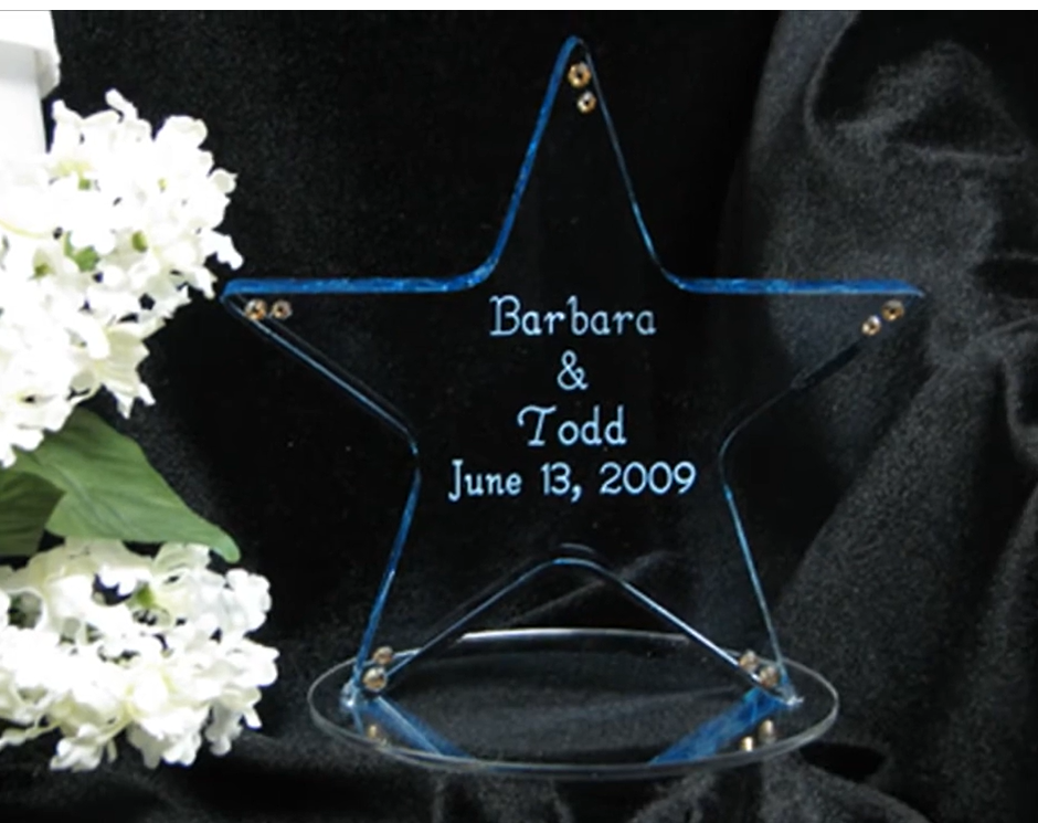 Personalized Wedding, Birthday, Quinceanera, Any Event Cake Topper - Star Shape