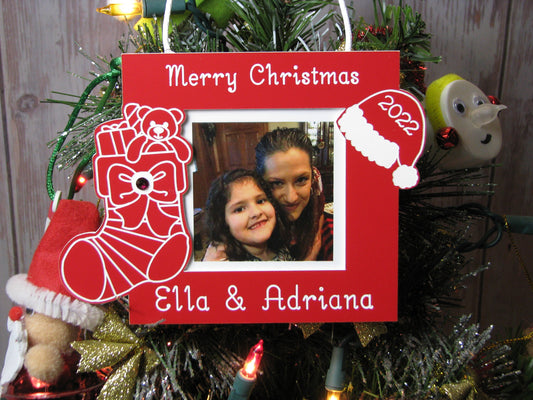Personalized Christmas Stocking Photo Ornament – Family Keepsake
