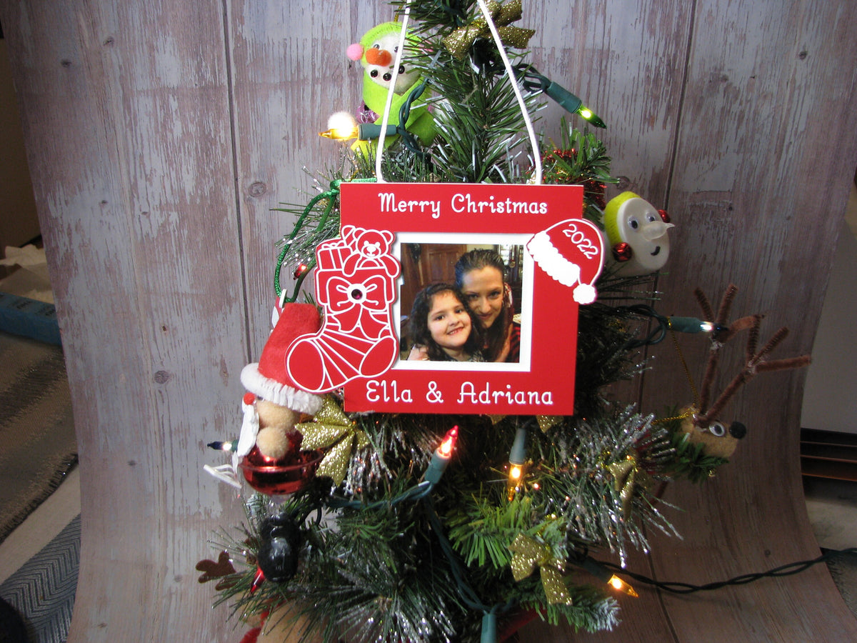 Personalized Christmas Stocking Photo Ornament – Family Keepsake